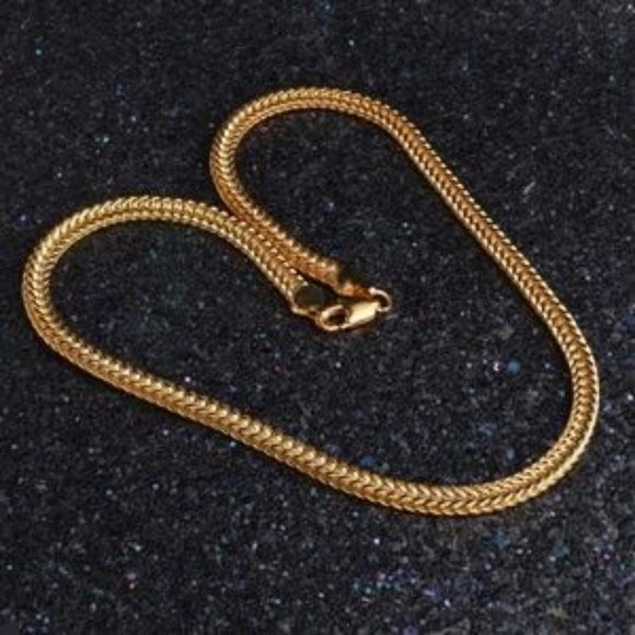 ❤️  20" Gold Link Chain Necklace Unisex Franco Necklace Chain 18K Gold Plated Ne - Picture 4 of 6